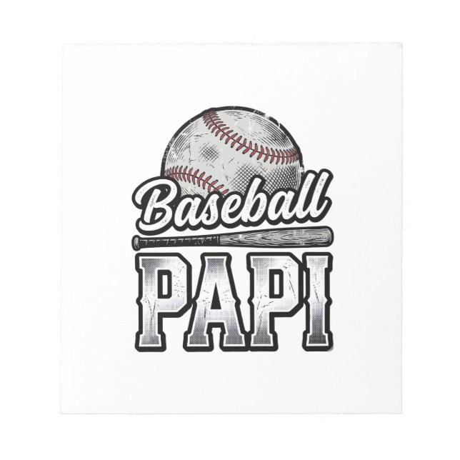 Vintage Baseball Papi Distressed Dad Shirt Design_ Notepad (Front)