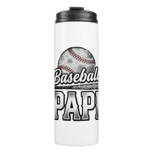 Vintage Baseball Papi Distressed Dad Shirt Design_ Thermal Tumbler