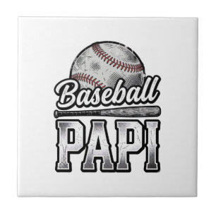 Vintage Baseball Papi Distressed Dad Shirt Design_ Tile