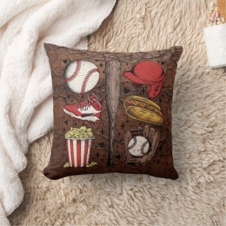 Vintage Baseball Pattern Cushion