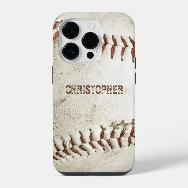 Vintage Baseball Personalised iPhone Case (Back)