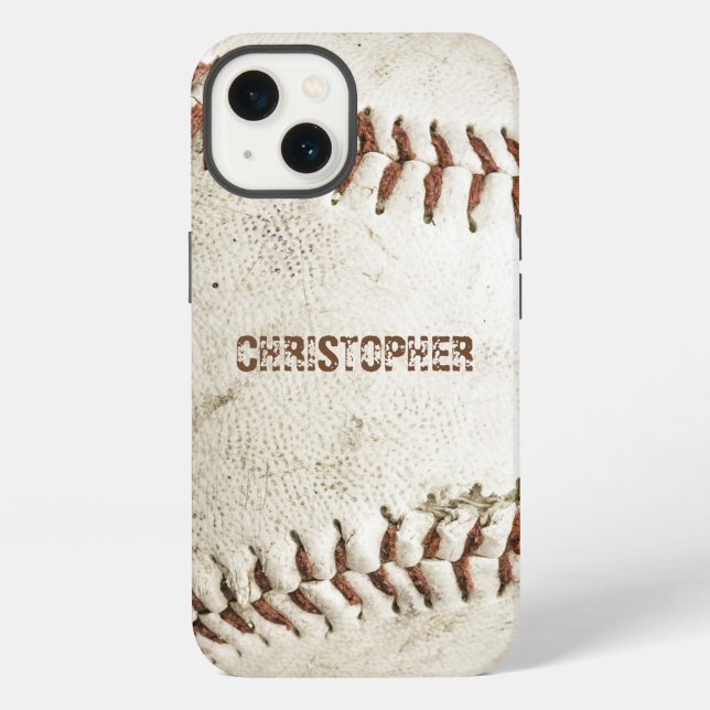 Vintage Baseball Personalised iPhone Case (Back)