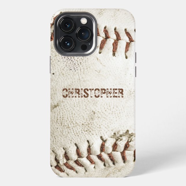 Vintage Baseball Personalised iPhone Case (Back)