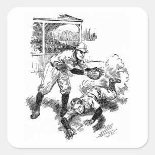 Vintage Baseball Player Sticker Set