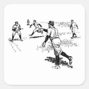 Vintage Baseball Player Sticker Set