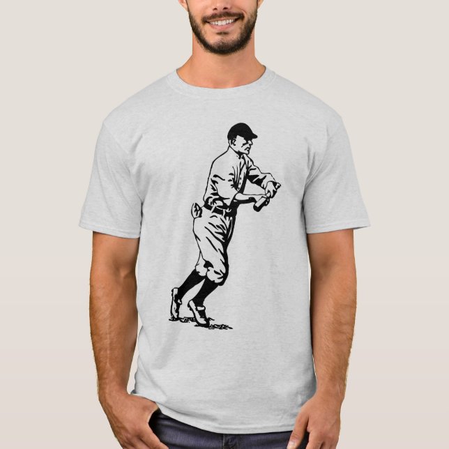 Vintage Baseball Player T-Shirt (Front)