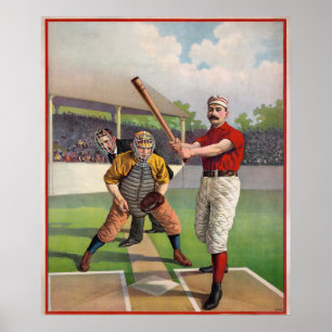 Vintage Baseball Players Poster
