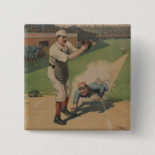 Vintage Baseball Poster Button