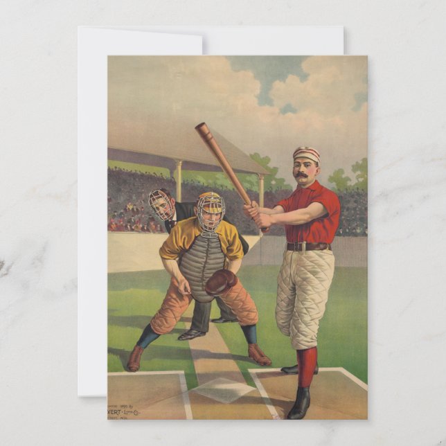 Vintage Baseball Poster Invitation (Front)