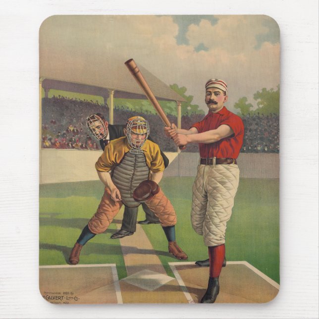 Vintage Baseball Poster Mousepad (Front)
