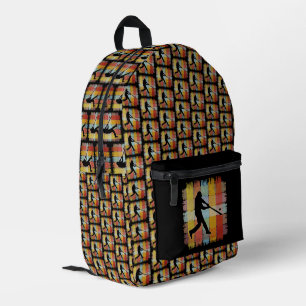 Vintage Baseball Printed Backpack