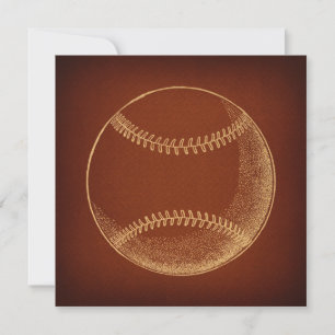 Vintage Baseball Sports Art Invitation