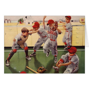Vintage Baseball Sports Team, Boys Roughhousing