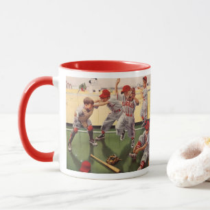 Vintage Baseball Sports Team, Boys Roughhousing Mug