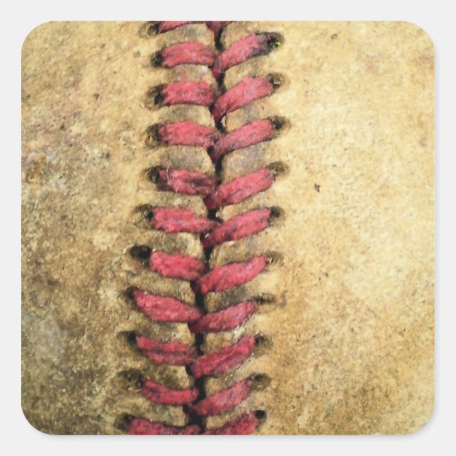 Vintage Baseball Square Sticker (Front)