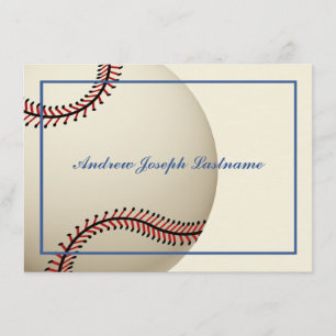 Vintage Baseball Thank You Flat Card