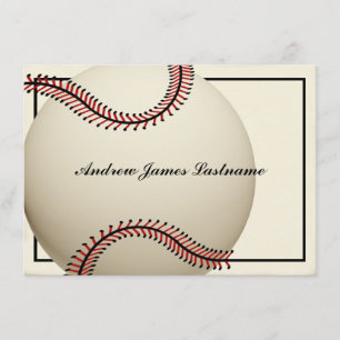 Vintage Baseball Thank You Flat Card