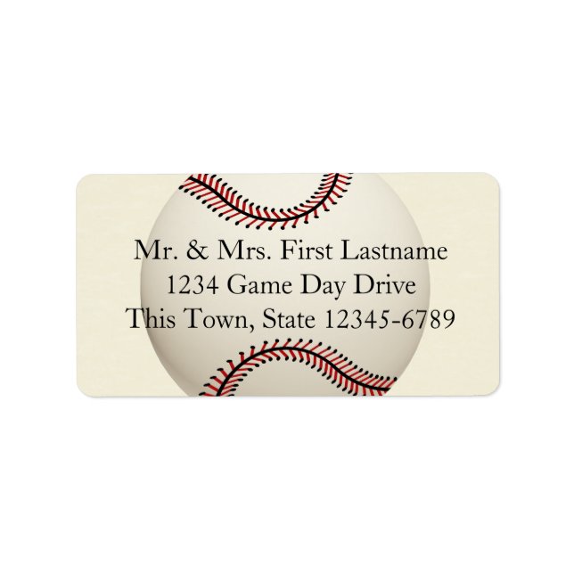 Vintage Baseball Wedding Label (Front)
