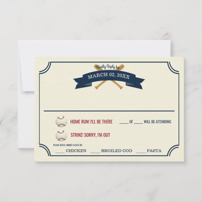 Vintage Baseball Wedding Response (Front)