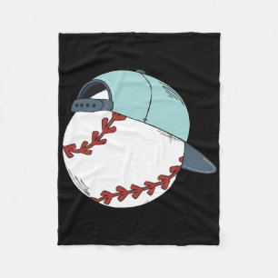 Vintage Baseball With Cap Hat For Boys Men  Fleece Blanket