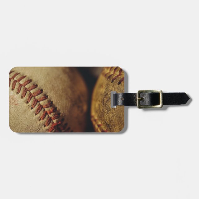 Vintage Baseballs Luggage Tag (Front Horizontal)
