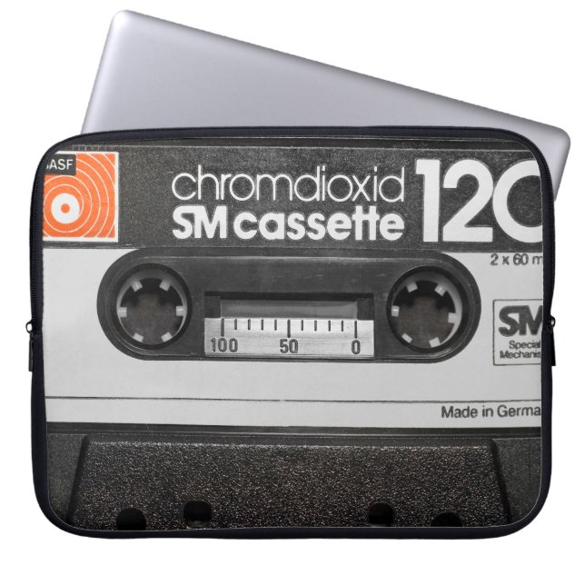 Vintage BASF Cassette: Collector's Item Laptop Sleeve (Front)