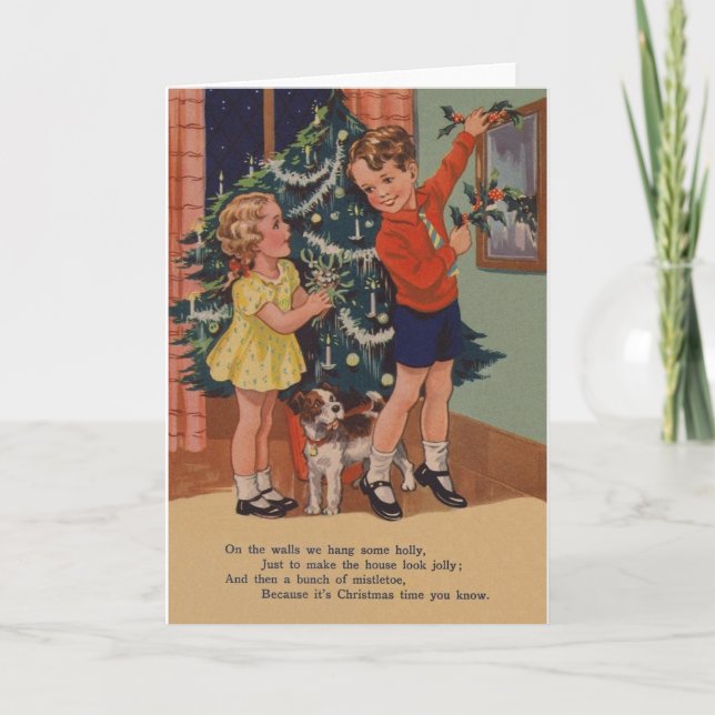 Vintage Basic Reader Style Christmas Card (Front)