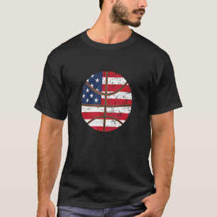 Vintage Basketball 4th Of July Men Usa American Fl T-Shirt