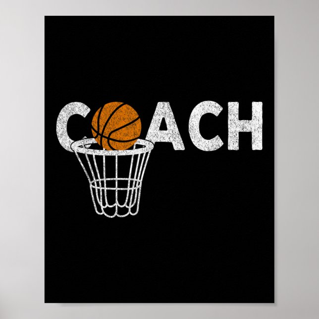 Vintage Basketball Coach Basketball Coaching Retro Poster (Front)