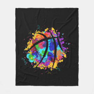 Vintage Basketball Graphic Design Cool Basketball Fleece Blanket