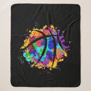 Vintage Basketball Graphic Design Cool Basketball Sherpa Blanket