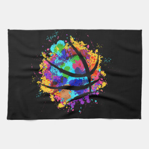 Vintage Basketball Graphic Design Cool Basketball Tea Towel