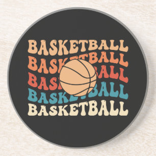 Vintage Basketball Typography Retro Sports Design Coaster