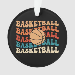 Vintage Basketball Typography Retro Sports Design Ornament