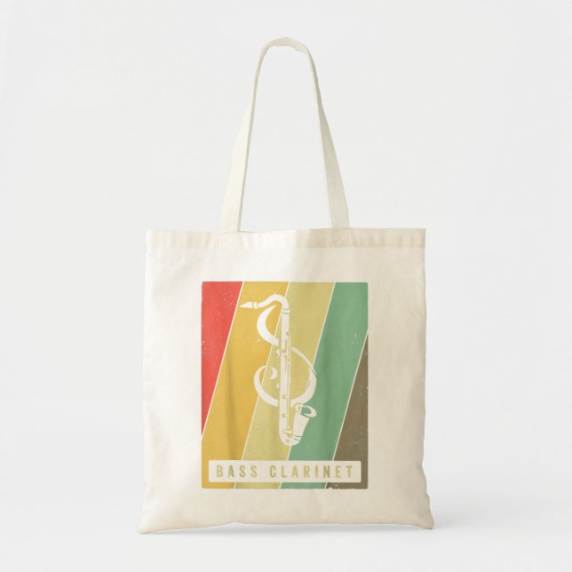 Vintage Bass Clarinet Player Music Retro254 Tote Bag (Front)