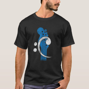 Vintage Bass Clef For Bass Players Guitar For Bass T-Shirt