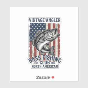 Vintage Bass Fishing American Flag Shirt Design (2