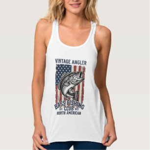 Vintage Bass Fishing American Flag Shirt Design (2