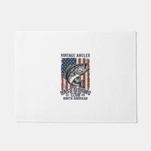 Vintage Bass Fishing American Flag Shirt Design (2 Doormat
