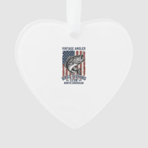 Vintage Bass Fishing American Flag Shirt Design (2 Ornament