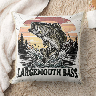 Vintage Bass Fishing Cushion