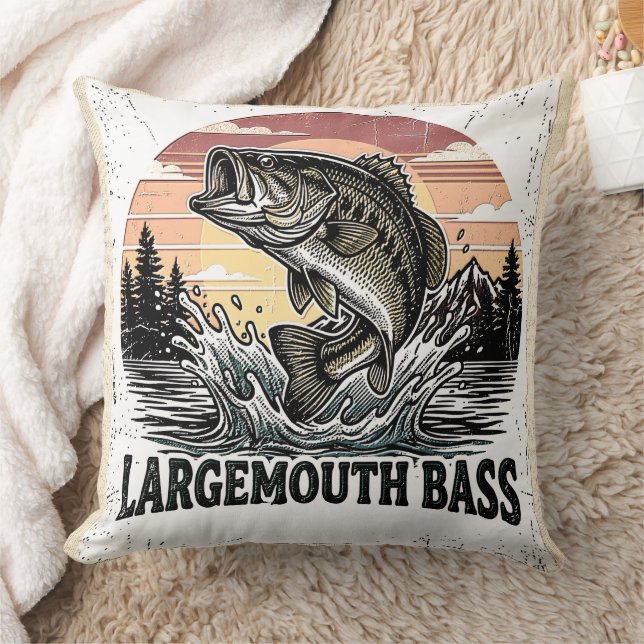 Vintage Bass Fishing Cushion (Blanket)