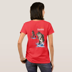 Vintage Bass Fishing Graphic Art [Dark mode] T-Shirt