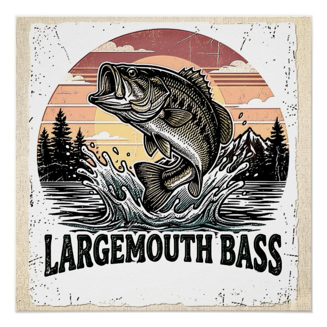 Vintage Bass Fishing Poster (Front)