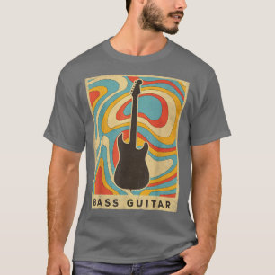 Vintage Bass Guitar Player Music Retro Poster  T-Shirt
