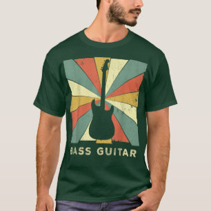 Vintage Bass Guitar Player Music Retro T-Shirt 555