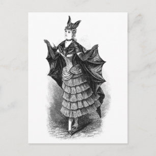 Vintage Bat Lady Postcard