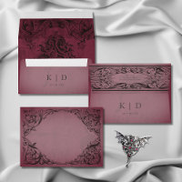 Vintage Bat Until Death Burgundy Wedding