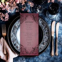 Vintage Bat Until Death Burgundy Wedding