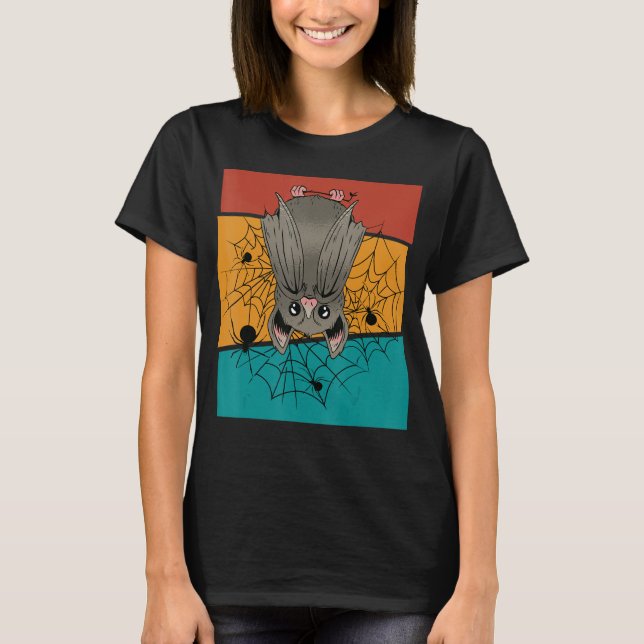 Vintage Bat With Spiders T-Shirt (Front)